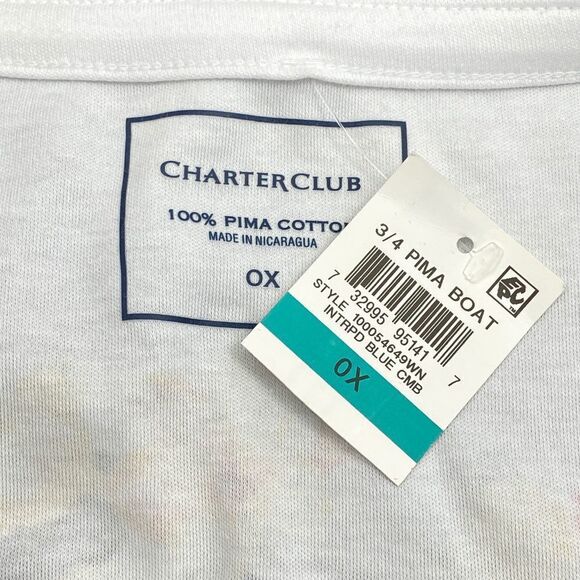 Charter Club Geometric Floral 3/4 Sleeve Top 0x - Picture 11 of 12